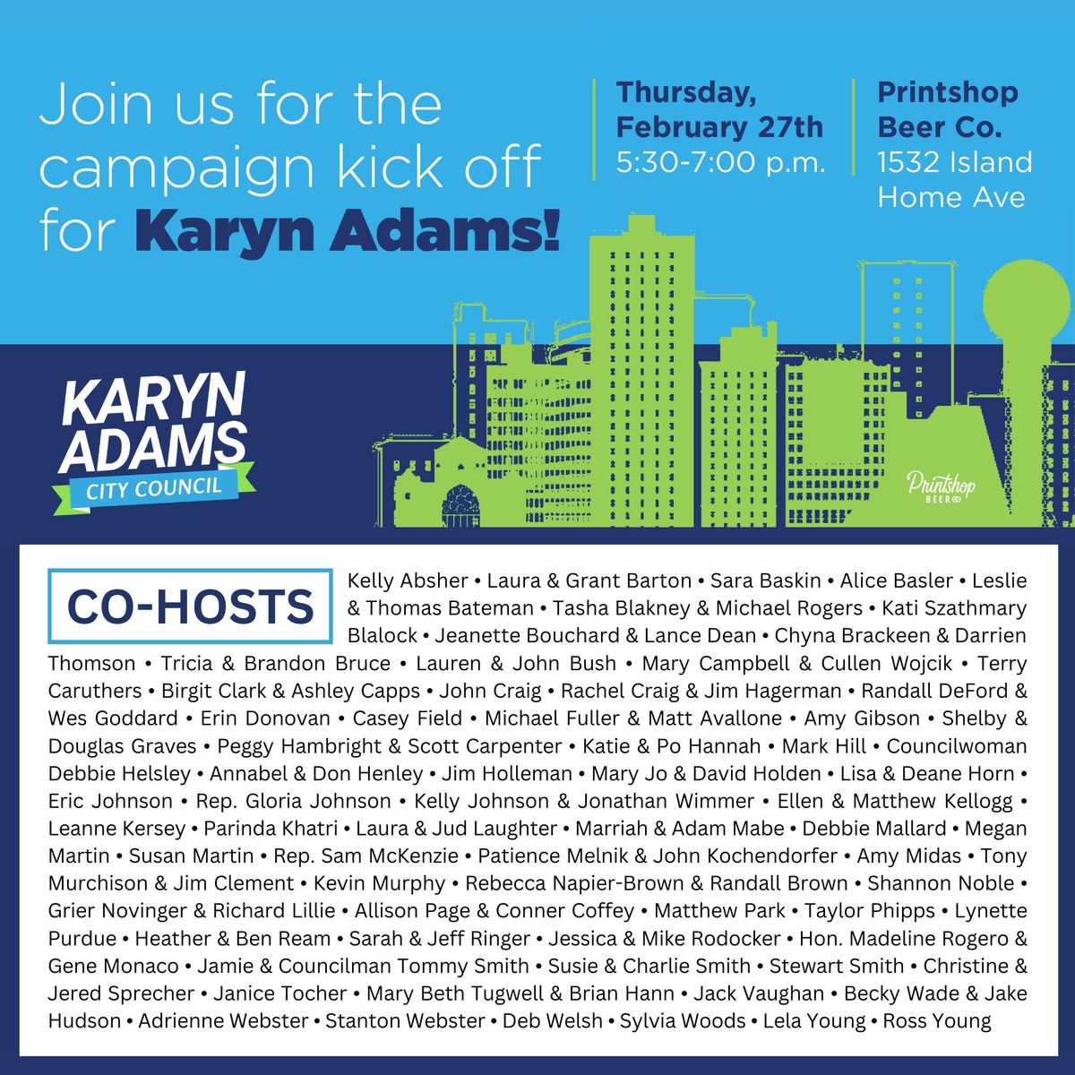 Campaign Kickoff: Karyn Adams for City Council