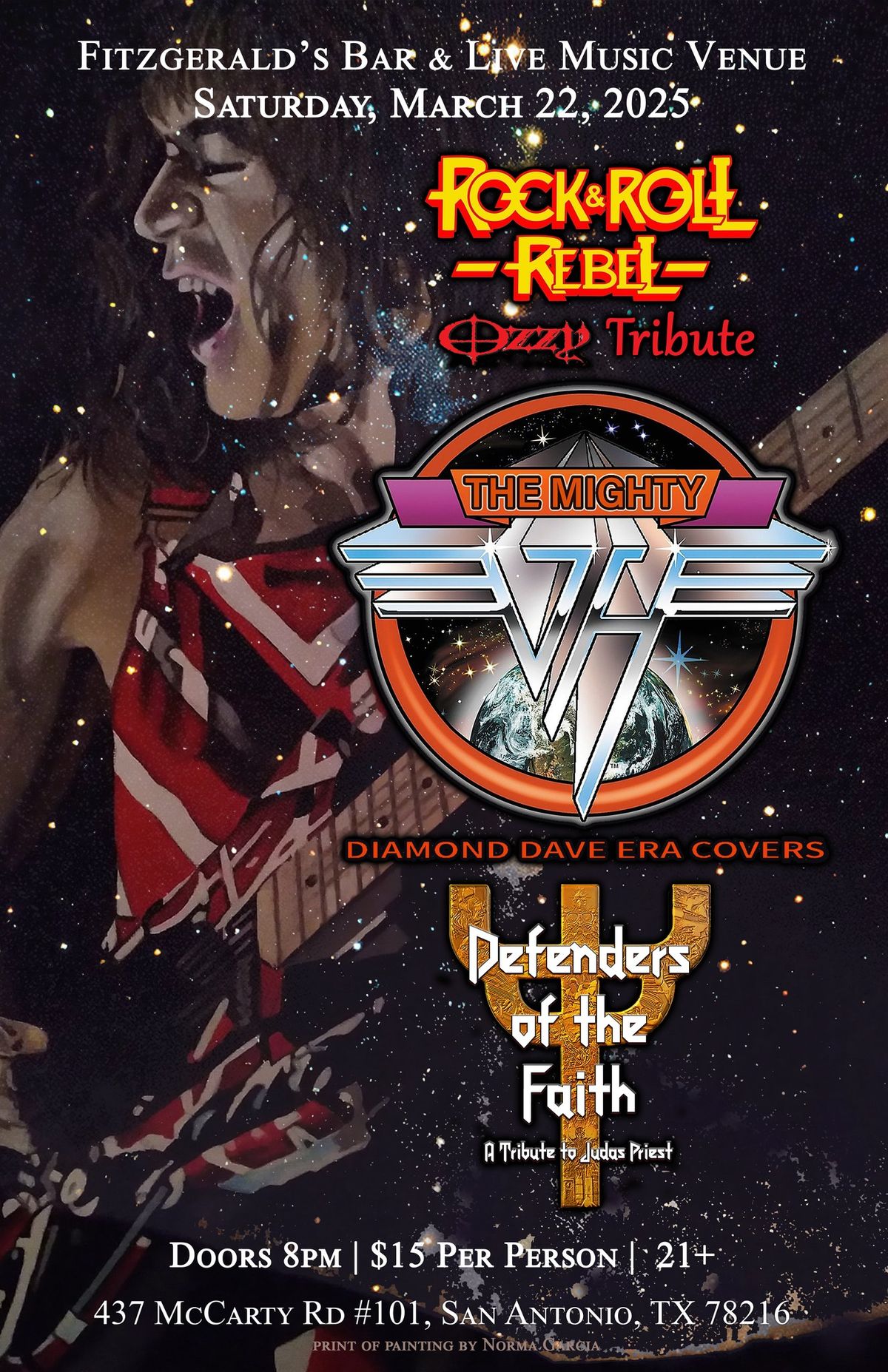 Van Halen, Ozzy, & Judas Priest Tribs: The Mighty VH, Rock & Roll Rebel, Defenders of the Faith