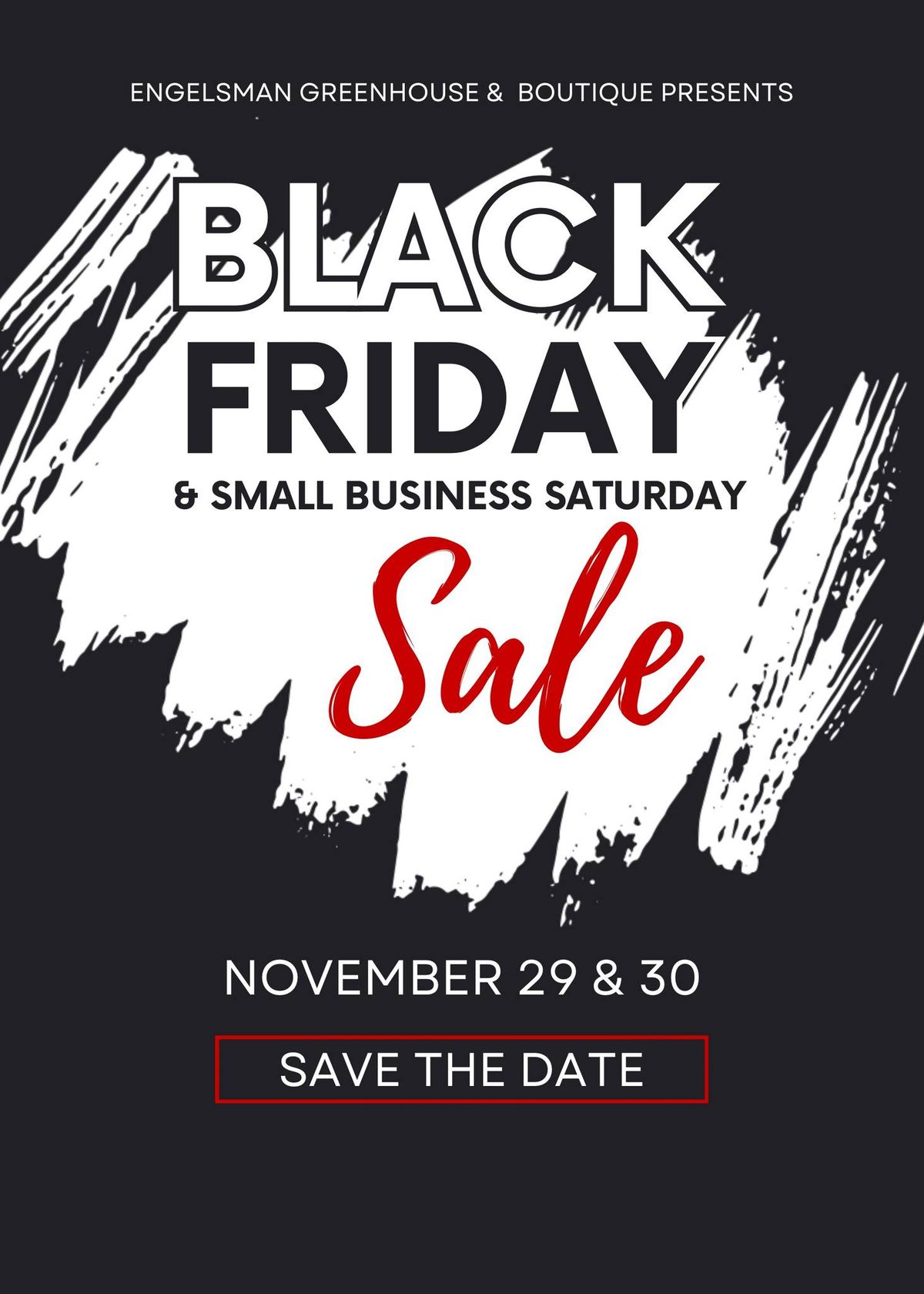 Black Friday & Small Business Saturday SALE! 