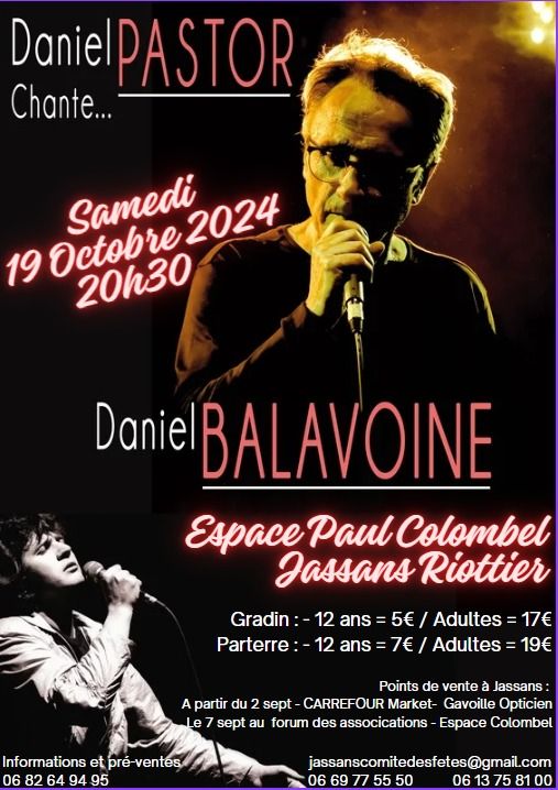 *Concert* Daniel Pastor chante Daniel Balavoine