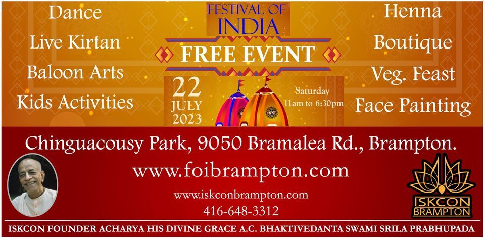 Festival Of India (FOI) Brampton 2023