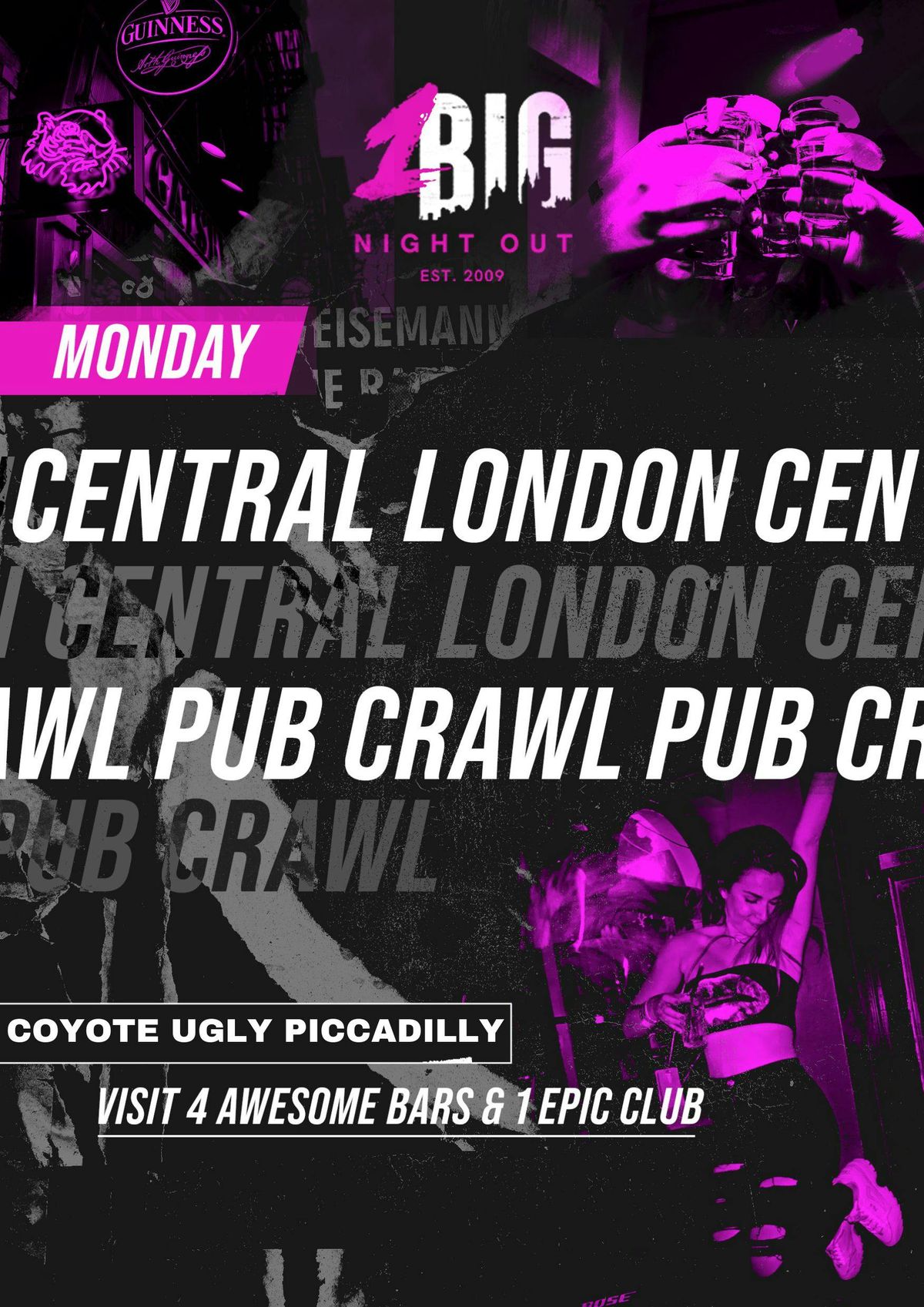 CENTRAL LONDON PUB CRAWL - MONDAY 3RD MARCH