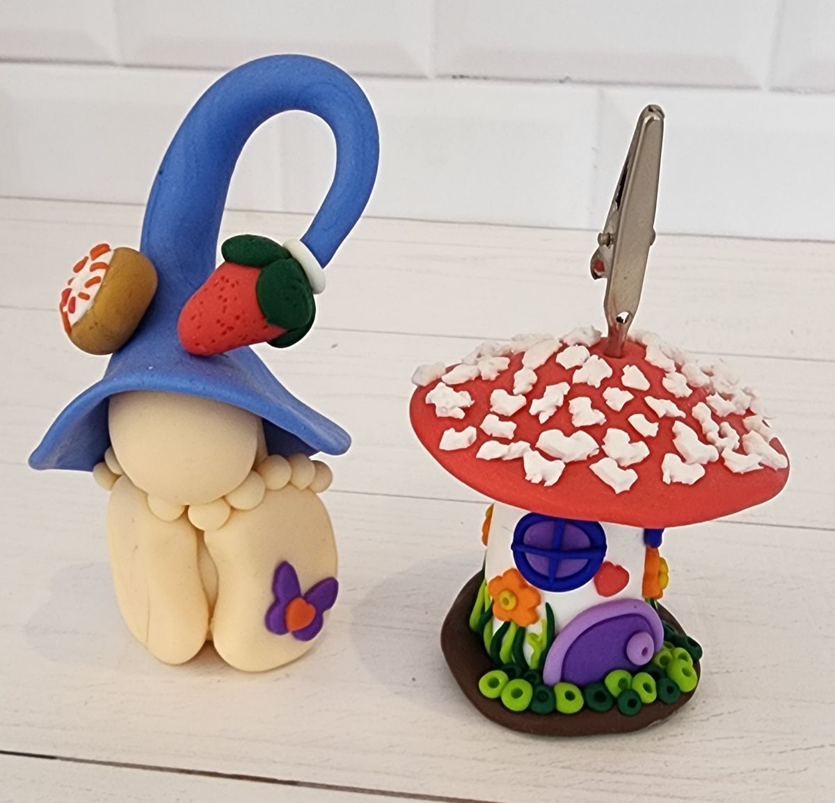 Polymer clay gnomes & mushroom fairy house workshop