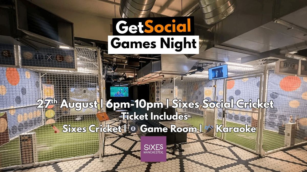 GETSOCIAL GAMES NIGHT @ SIXES SOCIAL CRICKET
