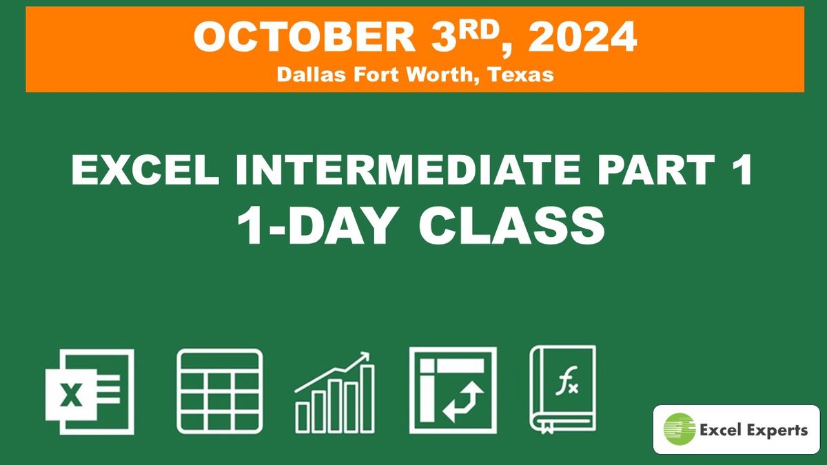 Microsoft Excel Intermediate Part 1 Class