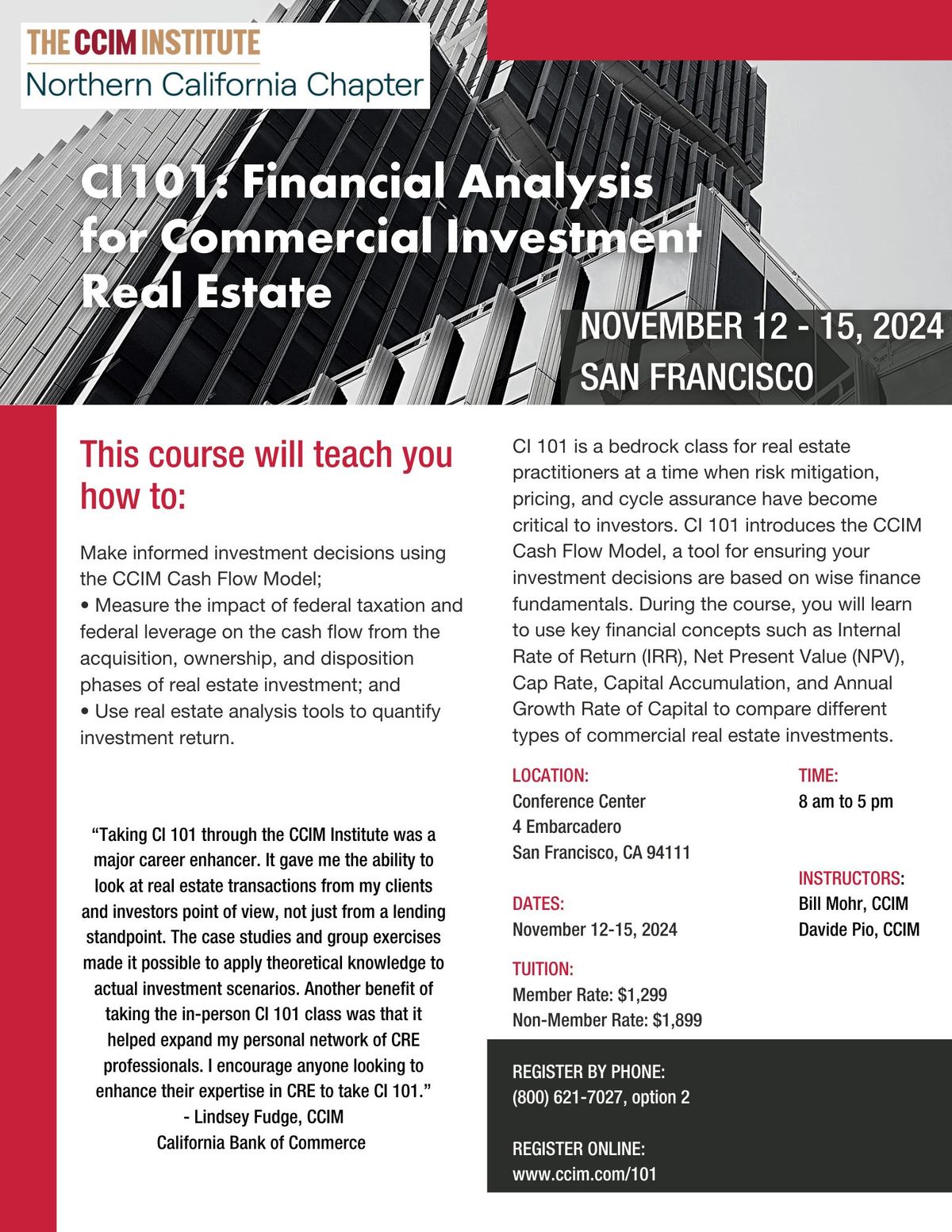 CI 101: Financial Analysis for Commercial Investment Real Estate