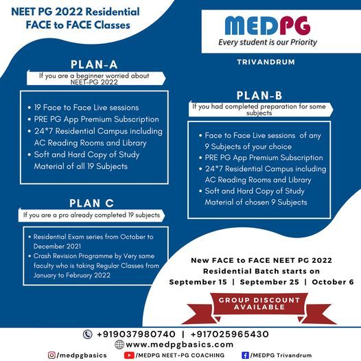NEETPG 2022RESIDENTIAL FACE TO FACE CLASSES