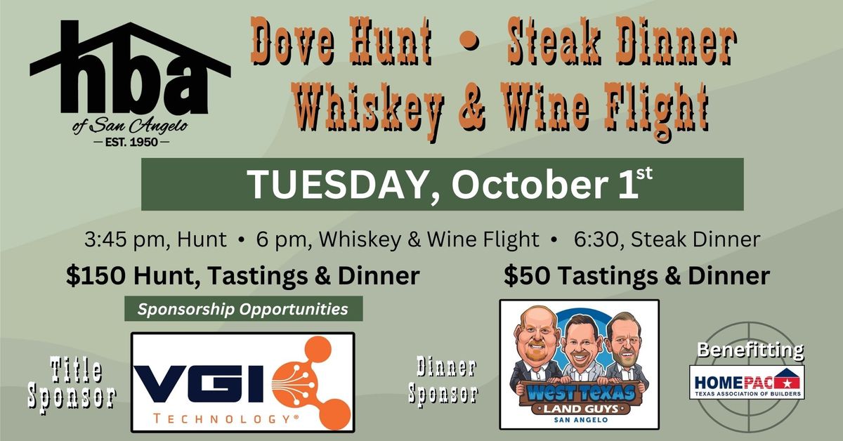 HBA Dove Hunt, Whisky & Wine Flight