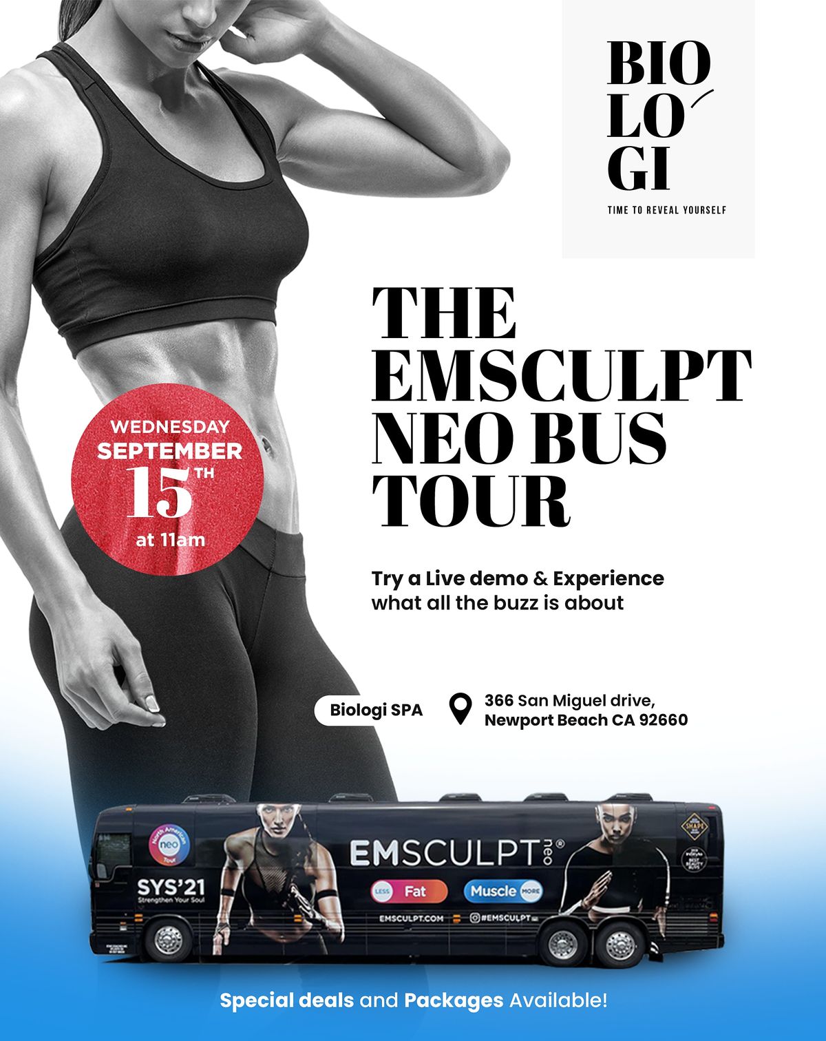 EMSculpt NEO Bus Tour Biologi SPA, 366 San Miguel Dr, Newport Beach