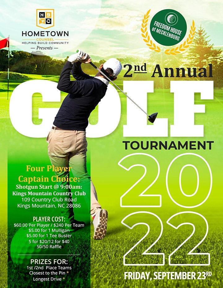 Freedom House (PORT) 2nd Annual Benefit Golf Tournament, Kings Mountain ...