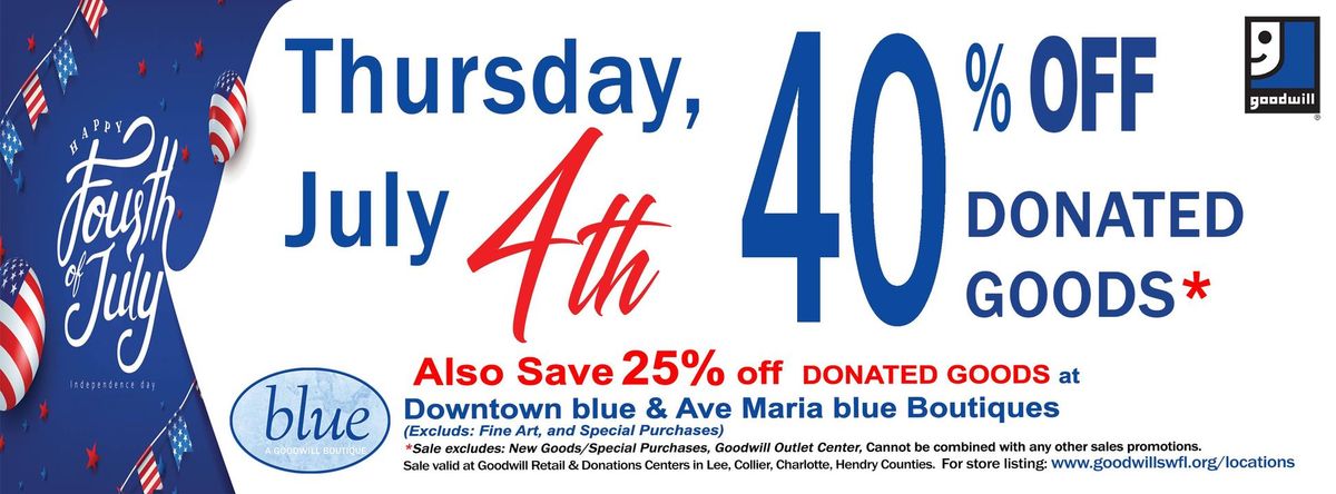 Goodwill Independence Day Sale
