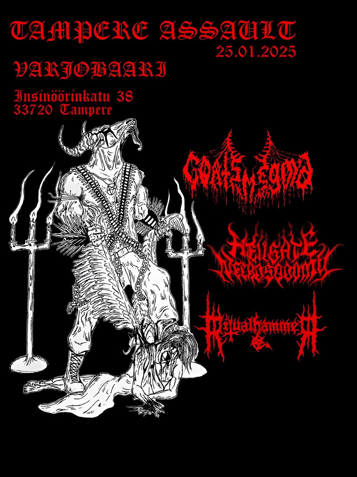 Tampere Assault: Goatsmegma (EST), Hellgate Necrosodomy & Ritualhammer