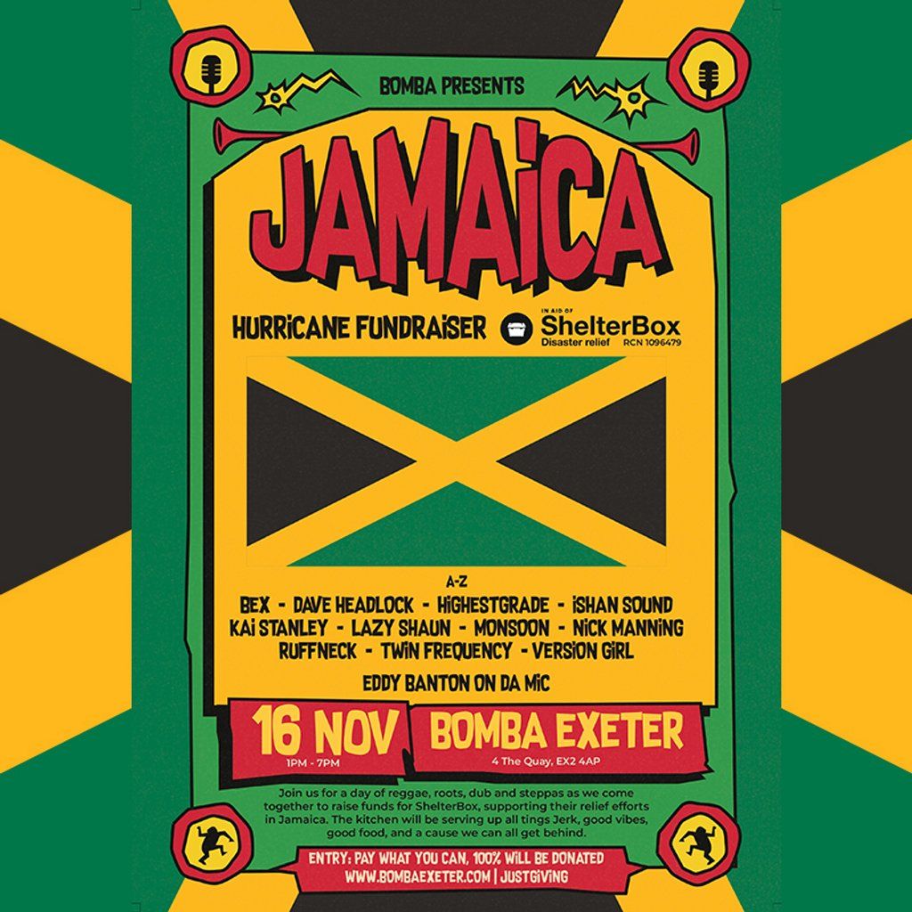 Jamaica Hurricane Fundraiser w\/ Shelter Box | Bomba Exeter