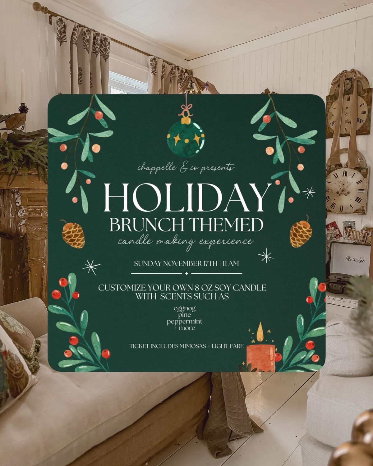 Holiday Brunch Candle Making Experience 