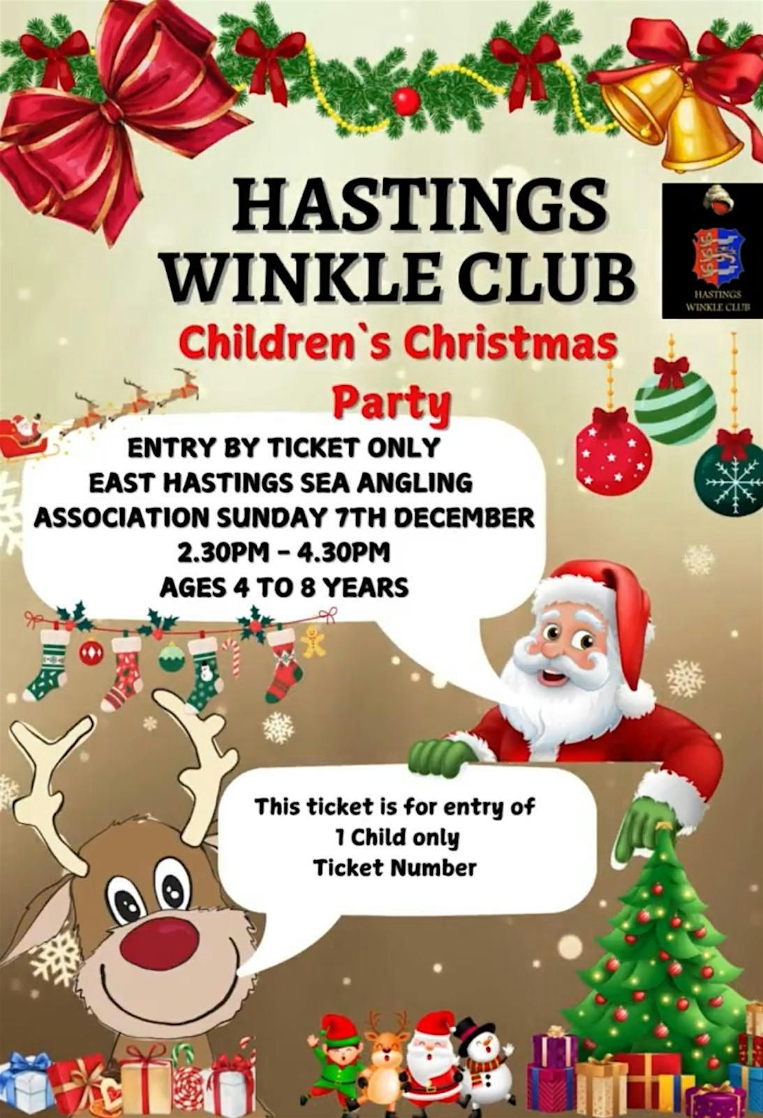 Hastings Winkle Club  & EHSAA Annual Childrens Free Christmas Party 2025.