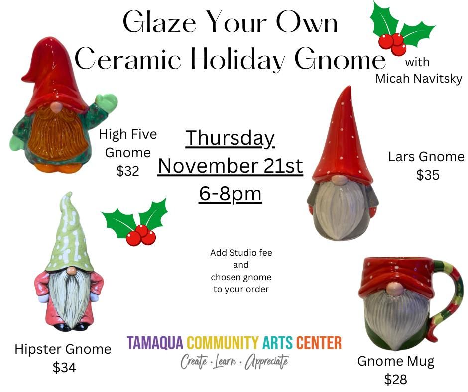 Glaze Your Own Ceramic Holiday Gnome!