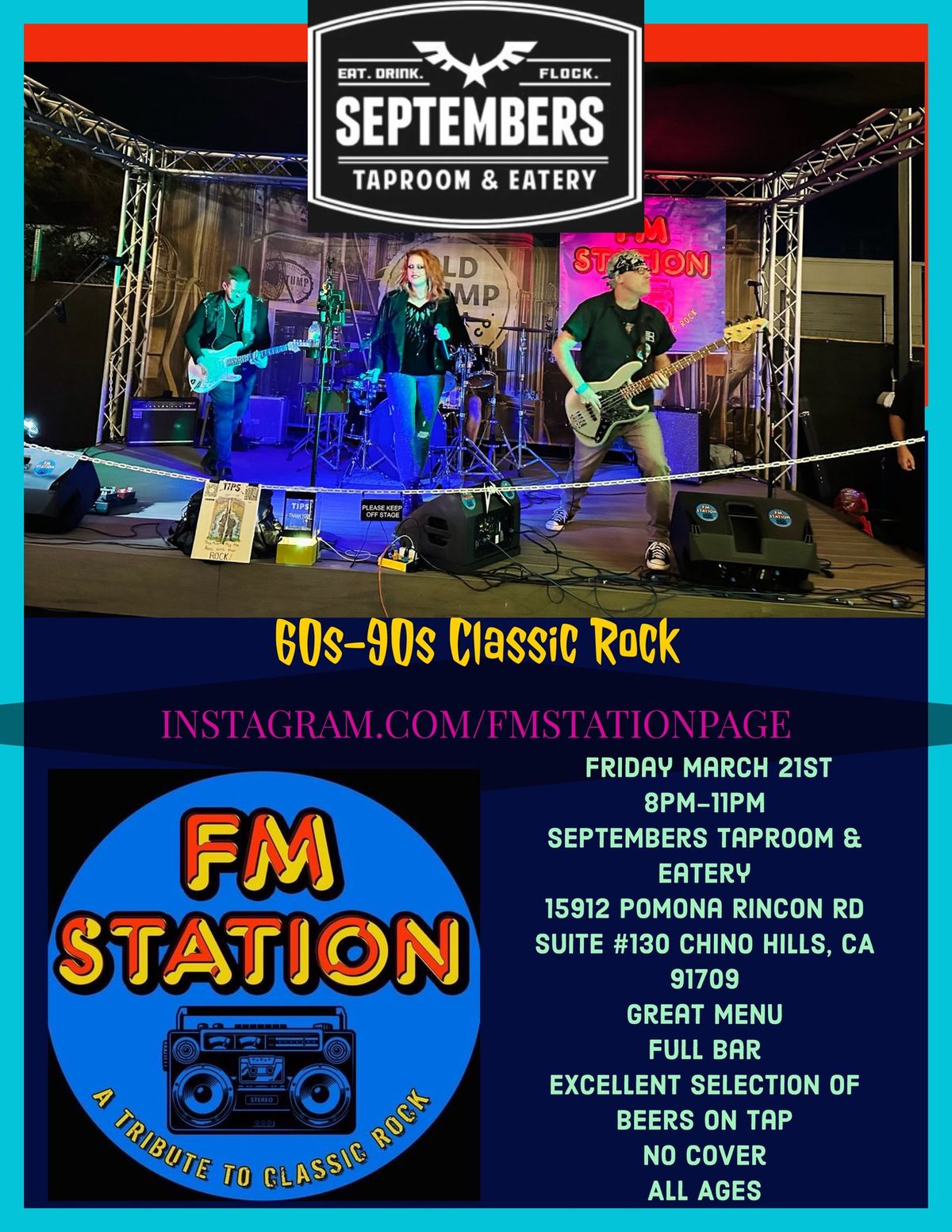 FM Station (A Tribute to Classic Rock) returns to Septembers Taproom Chino Hills, CA