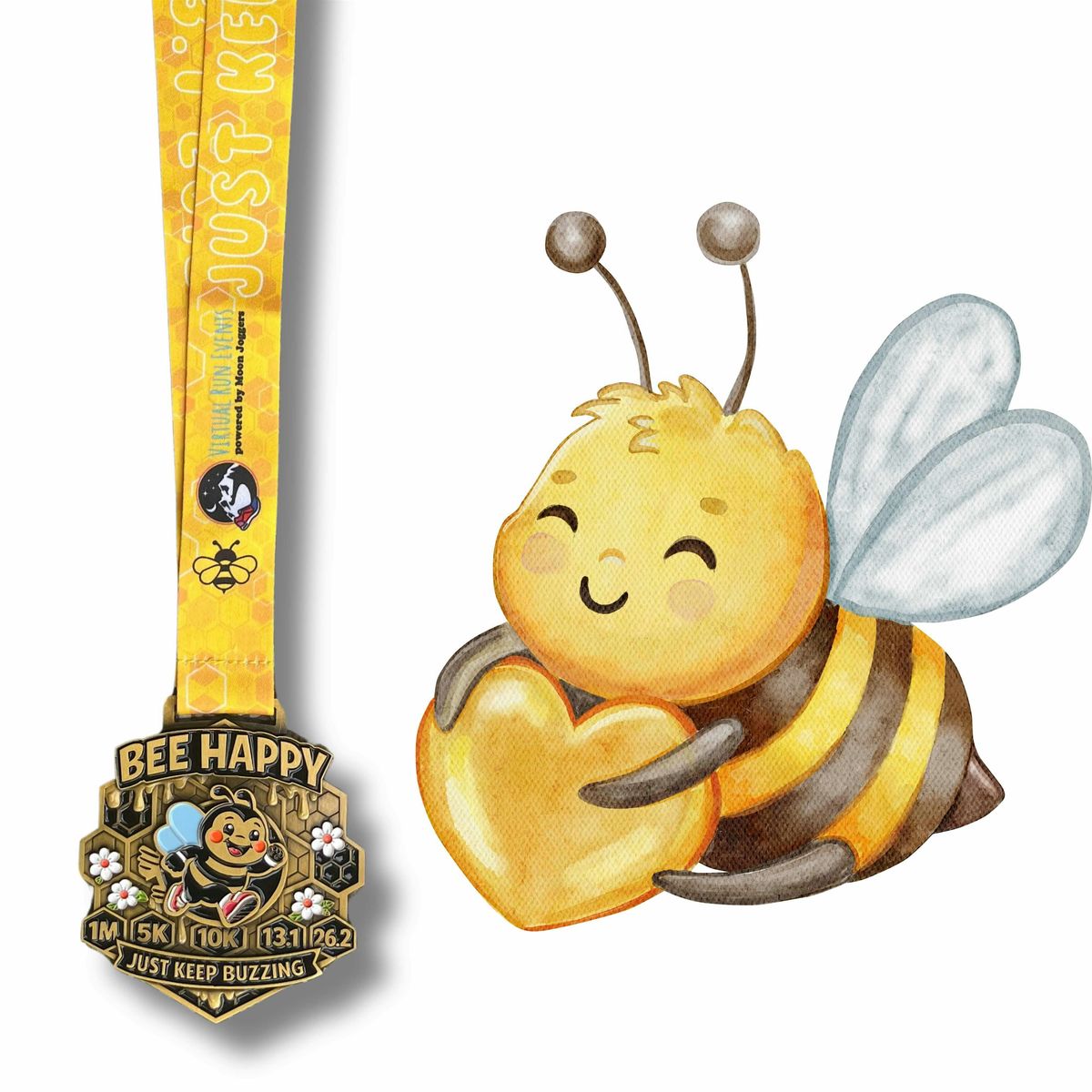 Bee Happy Race 2026 | Fun Virtual 5K, 10K, Half Marathon