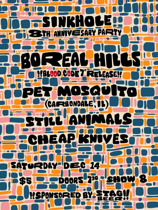 Sinkhole's 8th Anniversary & Boreal Hills "Bloodcode" 7inch Release Show