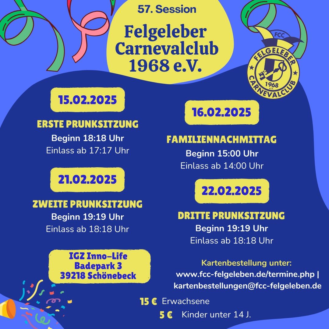 1. Prunksitzung des Felgeleber Carnevalclub 1968 e.V. 