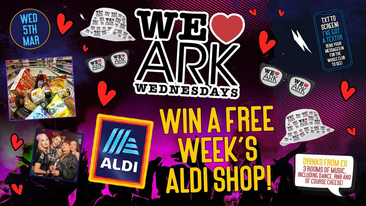 WE LOVE \u2764\ufe0f WEDNESDAYS : WIN A WEEK\u2019S ALDI SHOP! - \u00a32.50 DOUBLES before midnight! \u2763\ufe0f