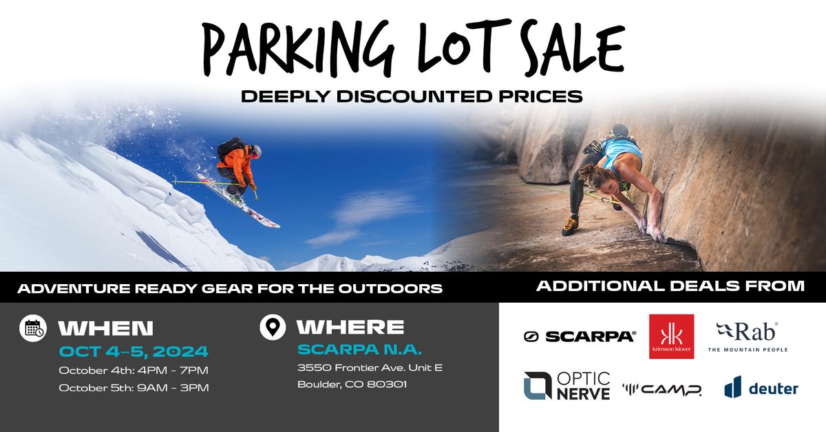 SCARPA Parking Lot Sale