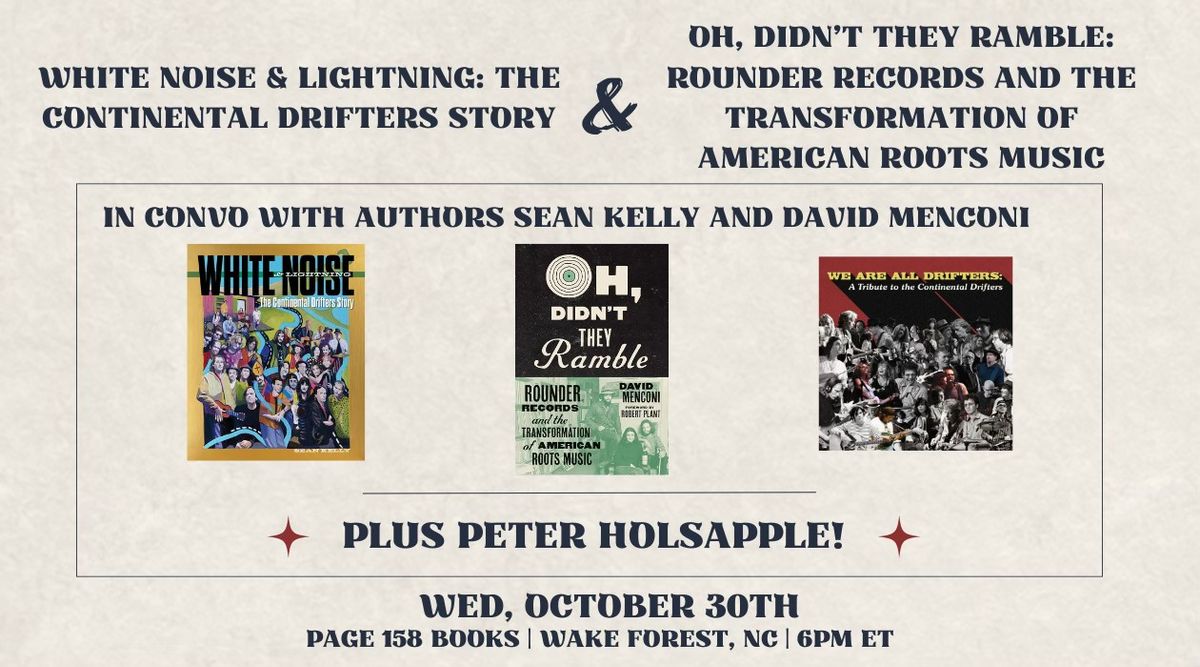 Author Event: Sean Kelly in conversation with David Menconi, with special guest Peter Holsapple