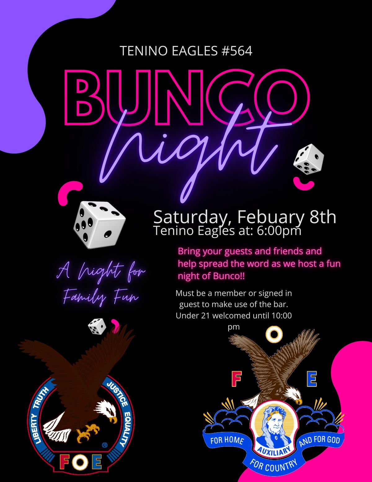 Bunco Night @ Tenino Eagles