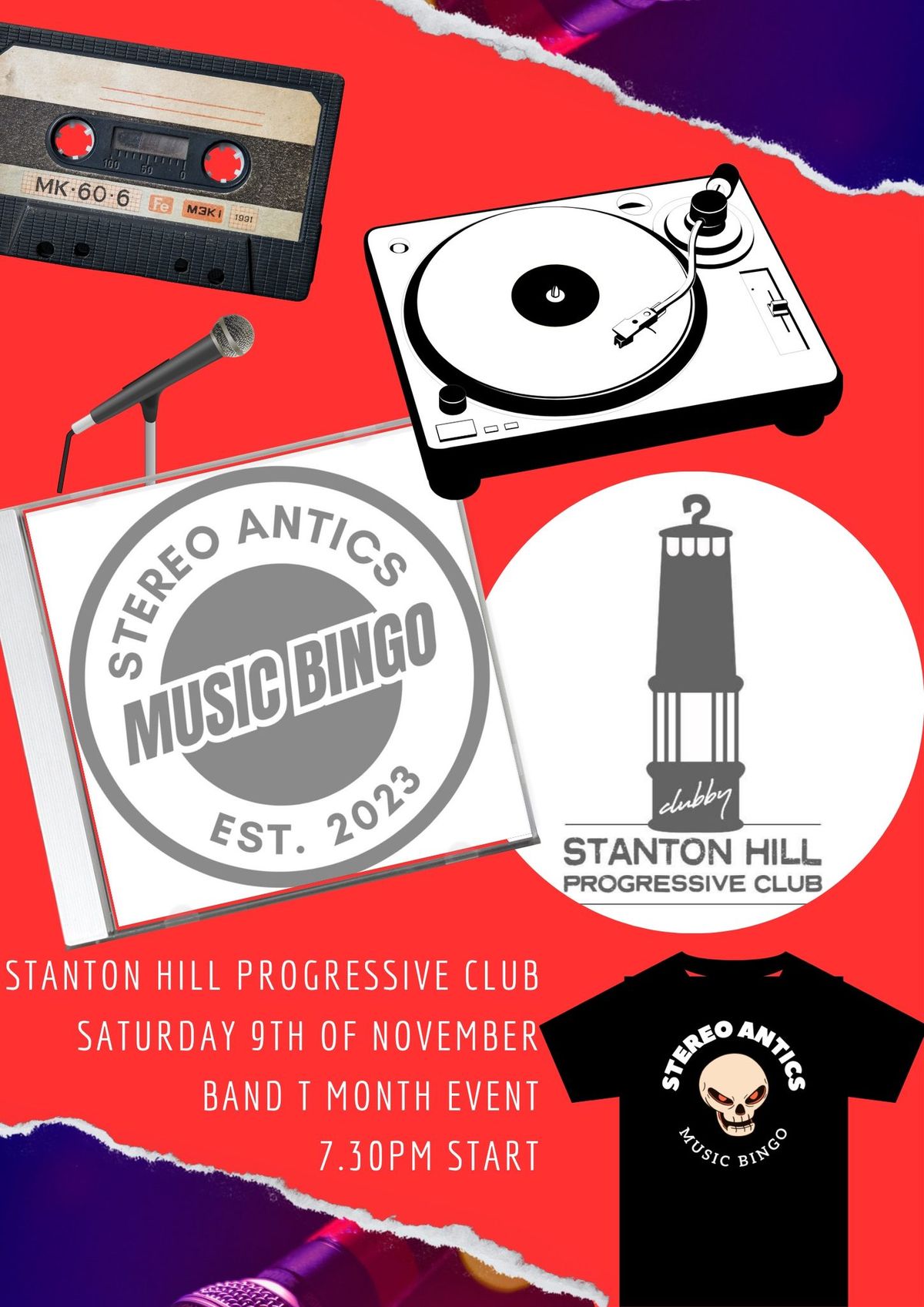 Stereo Antics Music Bingo @ Stanton Hill Progressive Club