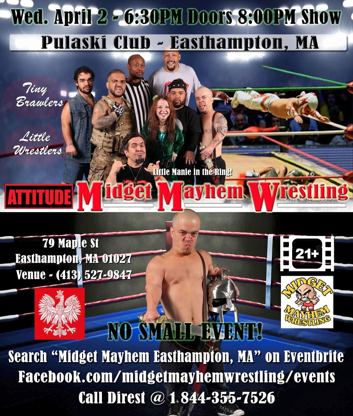 Midget Mayhem Little-Mania Wrestling Event - Easthampton MA (21+)