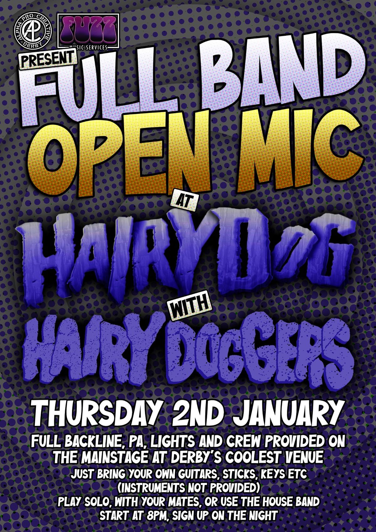 Hairy Dog Full Band Open Mic - it's December's, but it's in January...