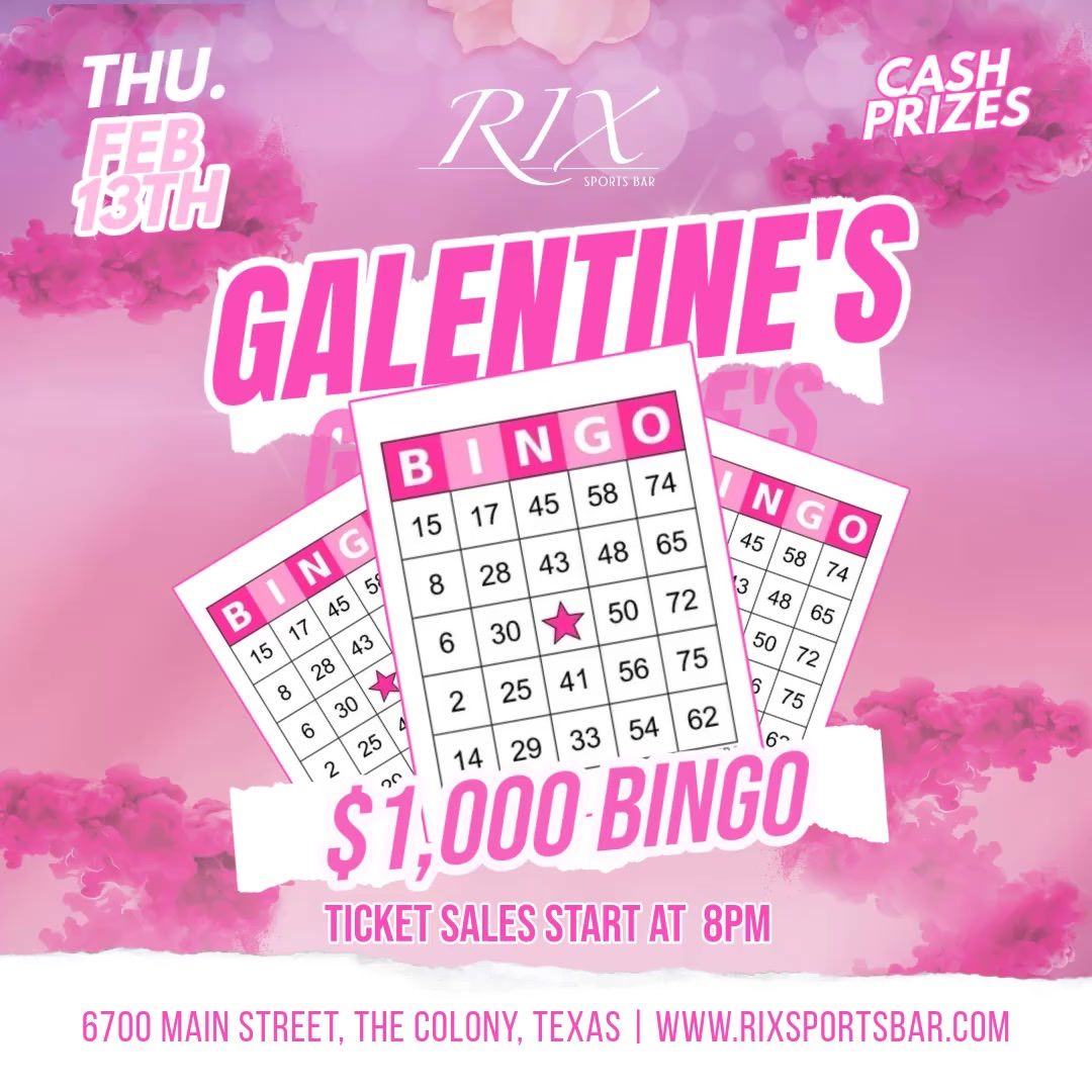 Galentines Bingo and pop-up