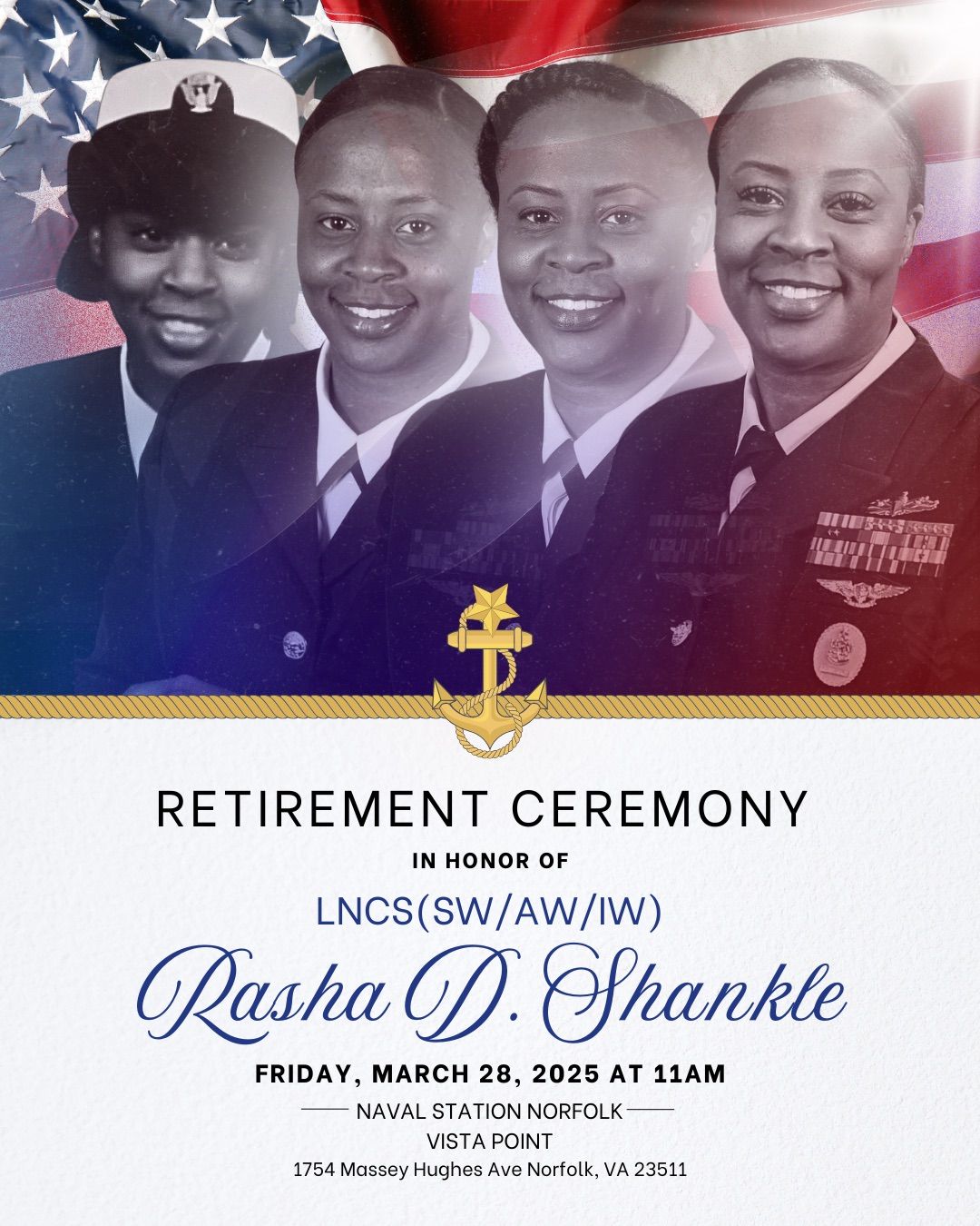 LNCS (SW\/AW\/IW) RASHA SHANKLE\u2019S RETIREMENT CEREMONY