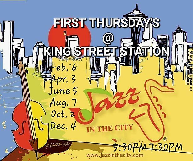 Jazz In The City's First Thursdays at King Street Station during Pioneer Square Art Walk!