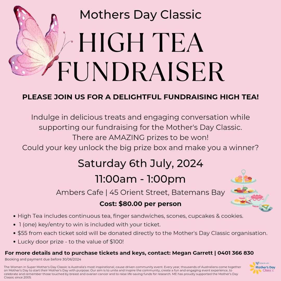 High Tea Fundraiser for Mother's Day Classic