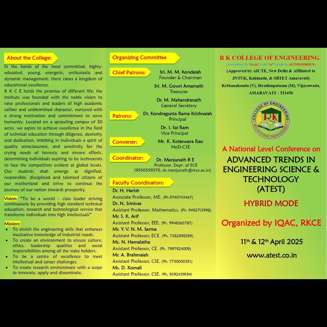 A National Level Conference on ADVANCED TRENDS IN ENGINEERING SCIENCE & TECHNOLOGY (ATEST)