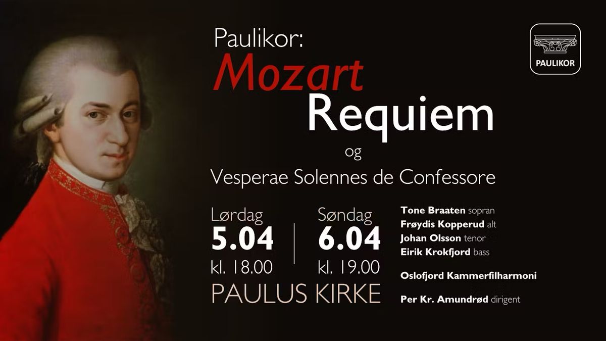 Paulikor: Mozarts Requiem og Vesperae Solennes de Confessore