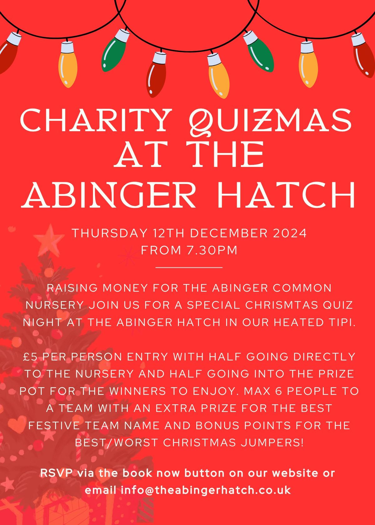 SOLD OUT - Charity Quizmas at The Abinger Hatch - Thursday 12th December 2024