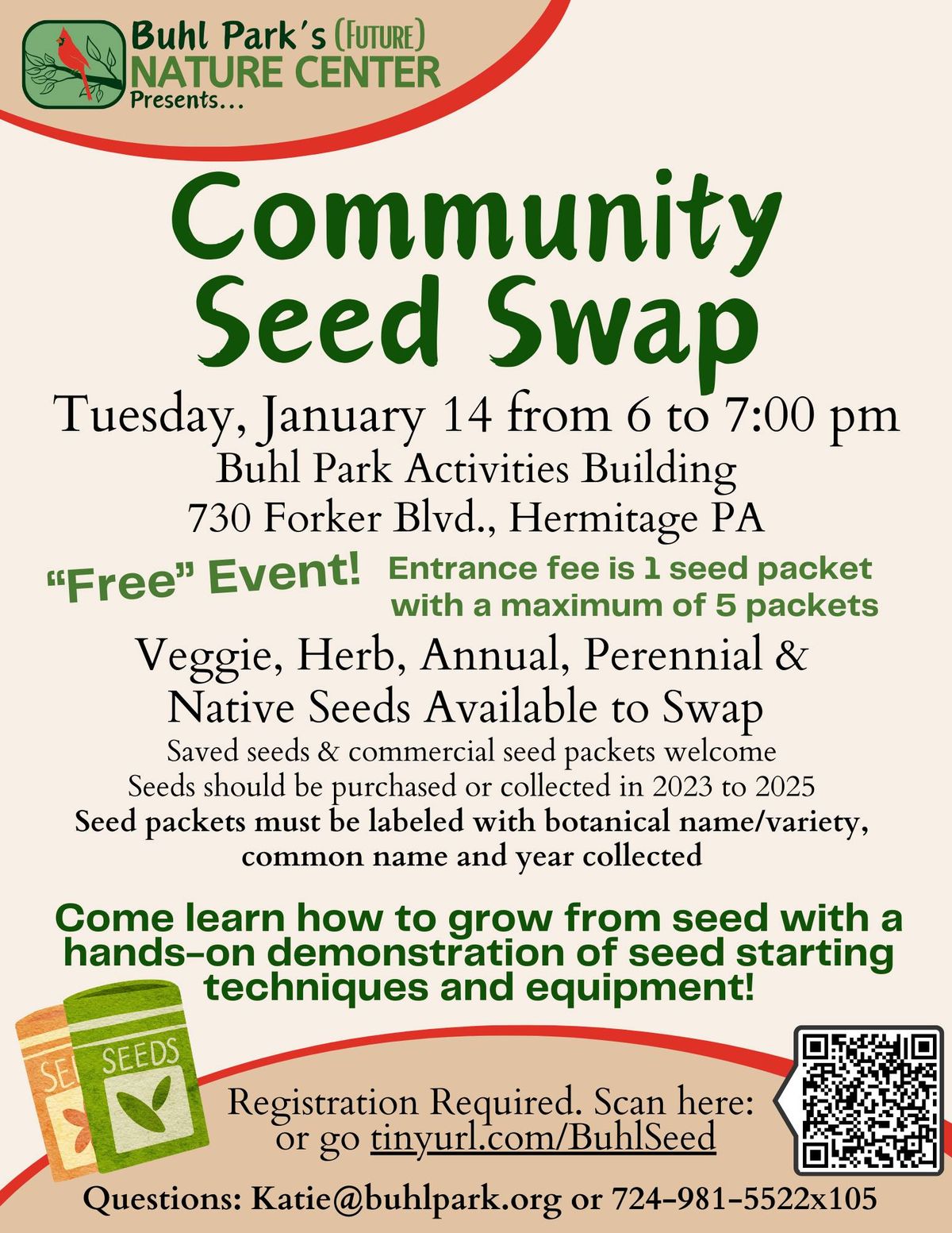 Community Seed Swap at Buhl Park