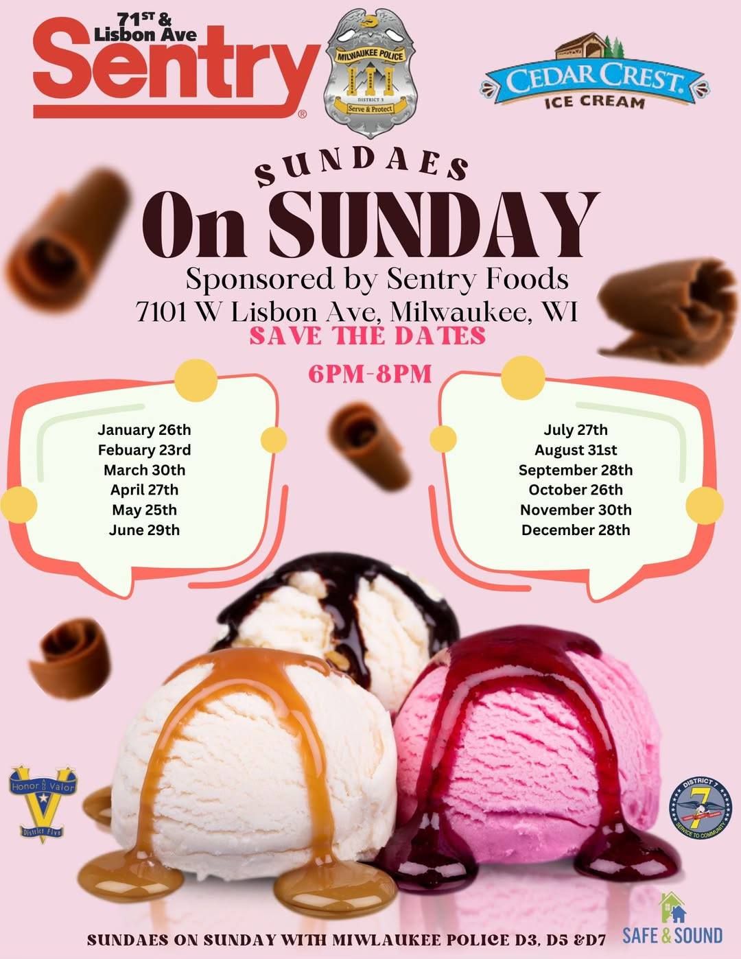 District 3, District 5 and District 7 Sundaes on Sunday 