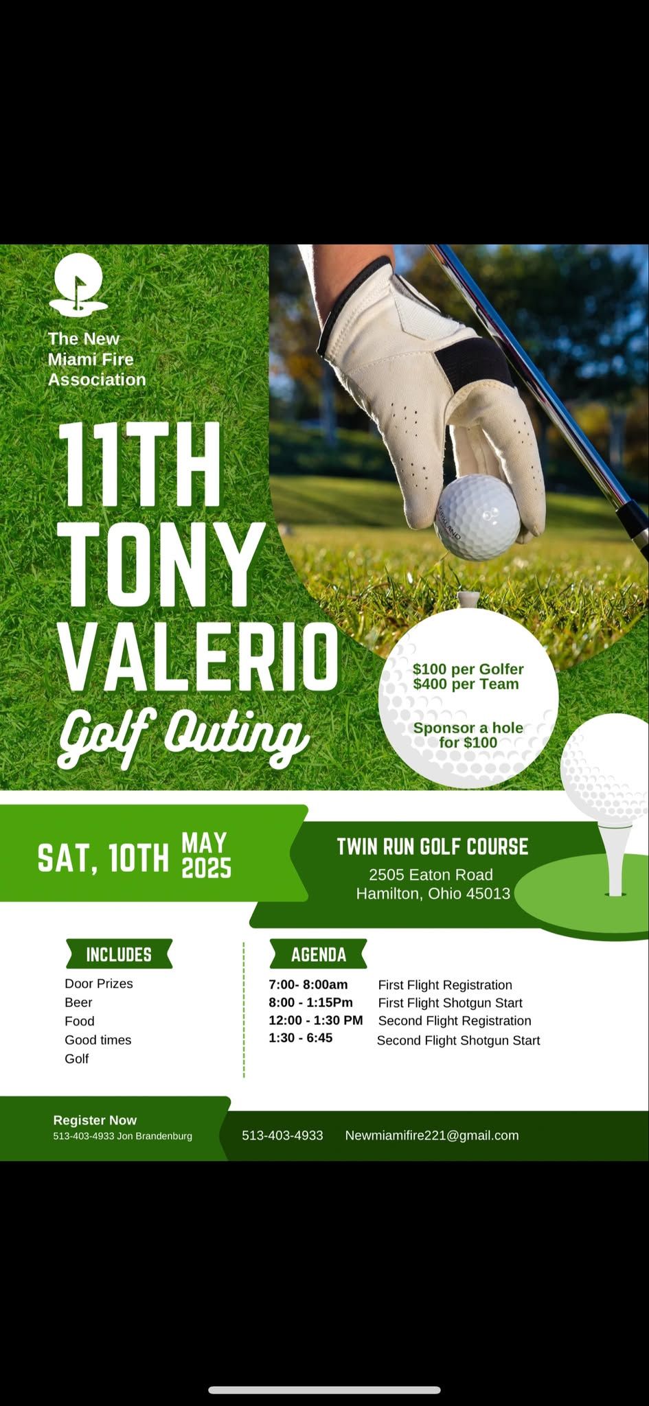 11th Annual Tony Valerio Golf Outing 