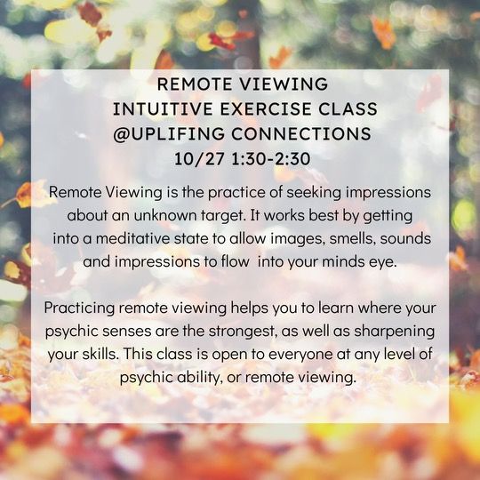 Remote Viewing Intuitive Exercise Class