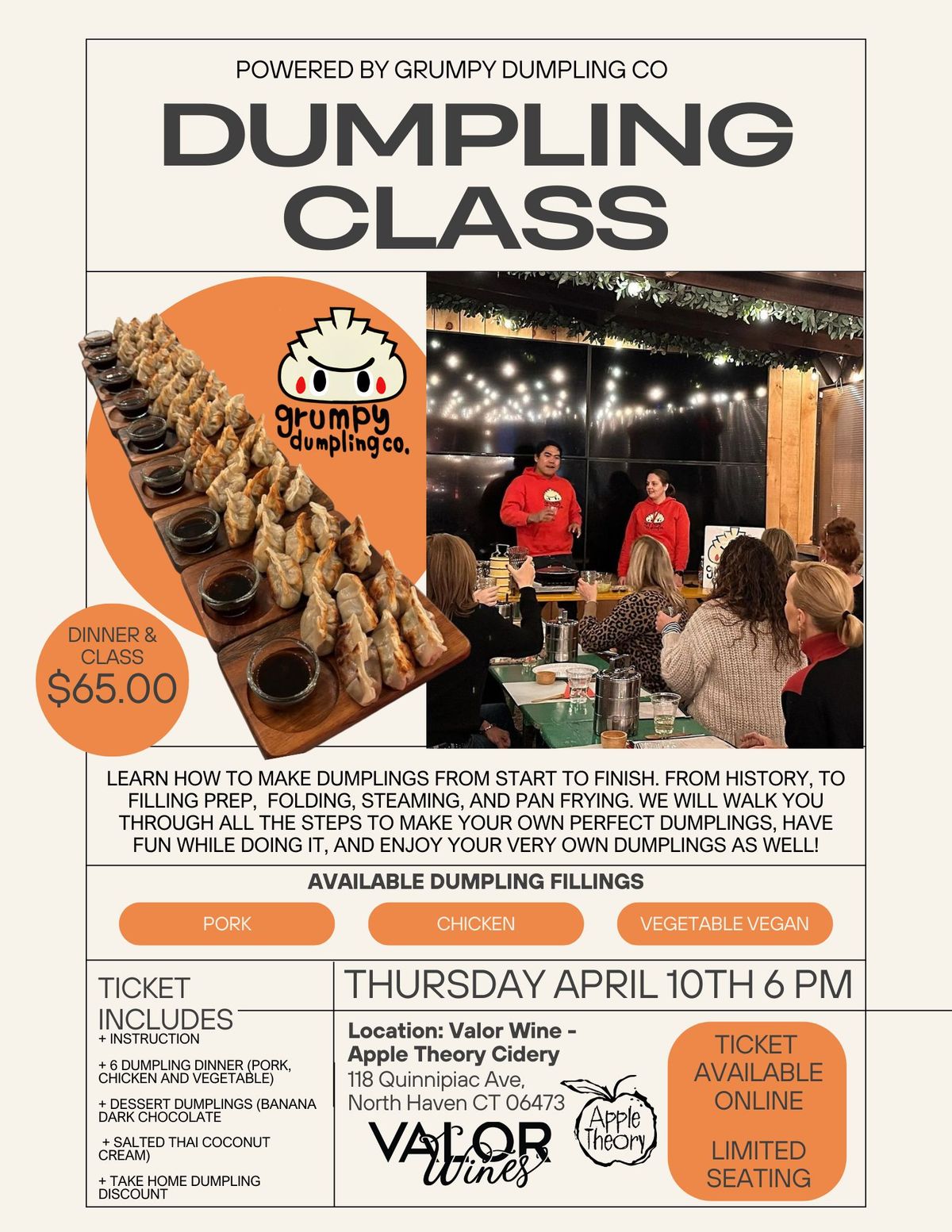 Dumpling Class with Grumpy Dumpling Co