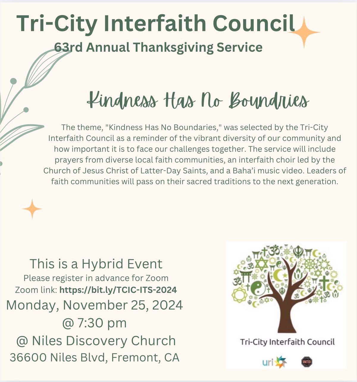 Tri-City Interfaith Thanksgiving Service