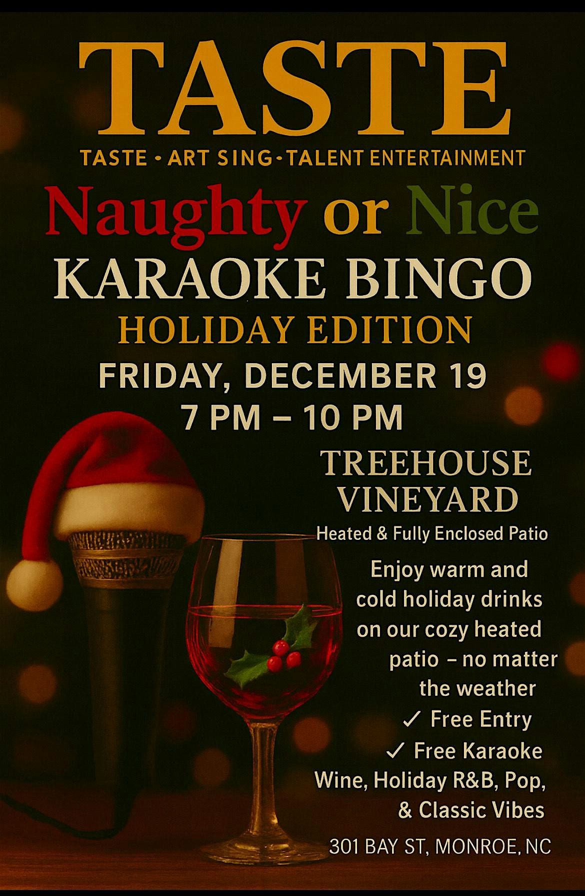 TASTE - Naughty or Nice Karaoke Bingo (Holiday Edition)