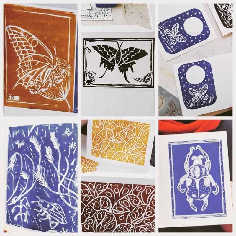 Linocut Printing Day - Birds, Bees and Butterflies