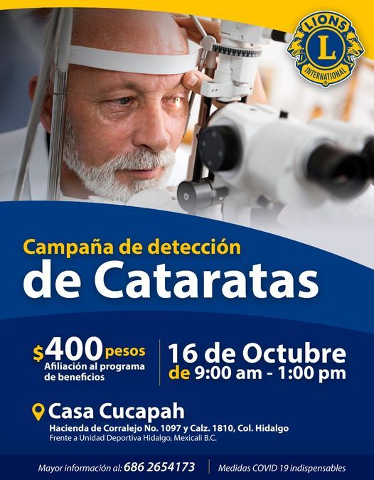 Campaña de deteccion de Cataratas, Club de leones Mexicali Cucapah, 16  October 2021