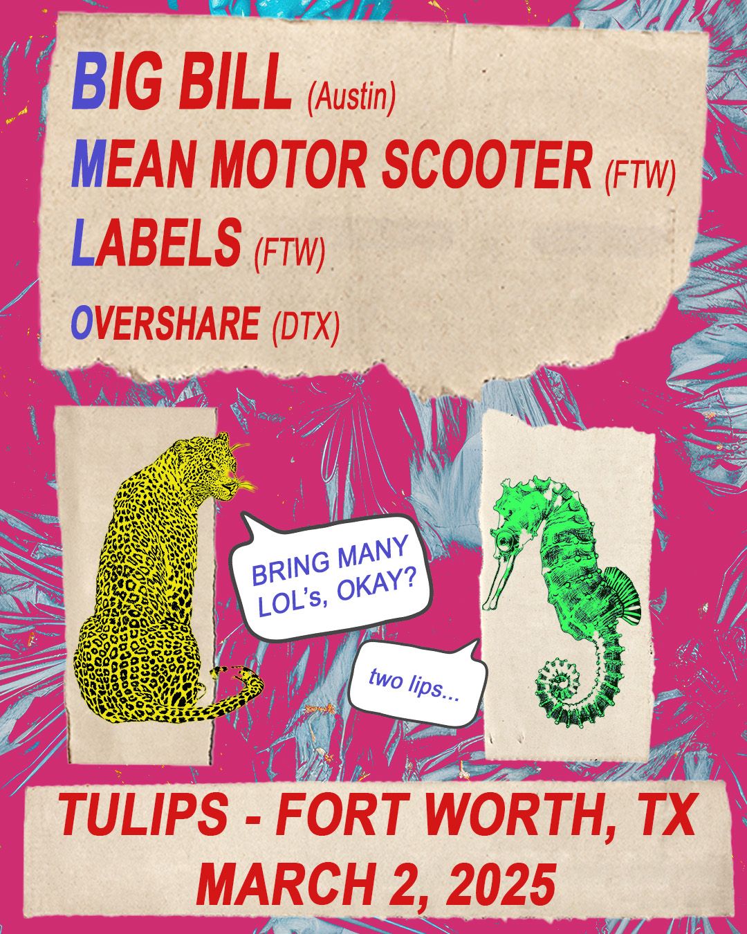 Big Bill, Mean Motor Scooter, Labels, Overshare | Tulips FTW