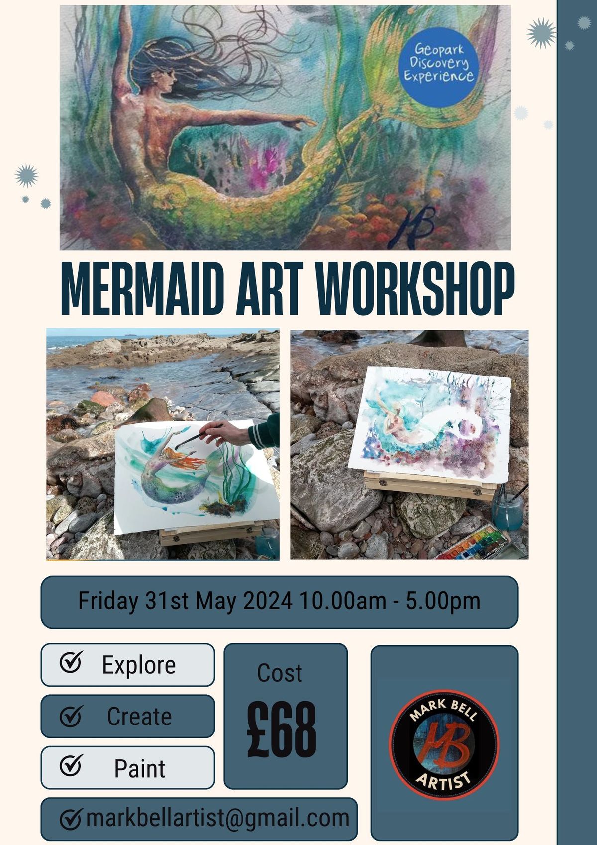 Mermaid Art Workshop with Mark Bell - Brixham - Friday 31st May 2024