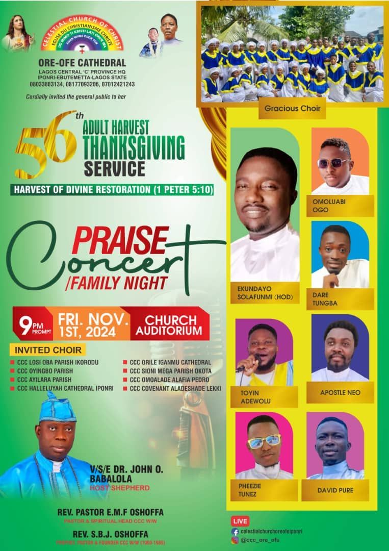 56th Annual Adult Harvest Thanksgiving Service